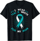 I Wear Teal For My Mom White Squamous Cell Carcinomas HPV T-Shirt - T-Shirt | Black