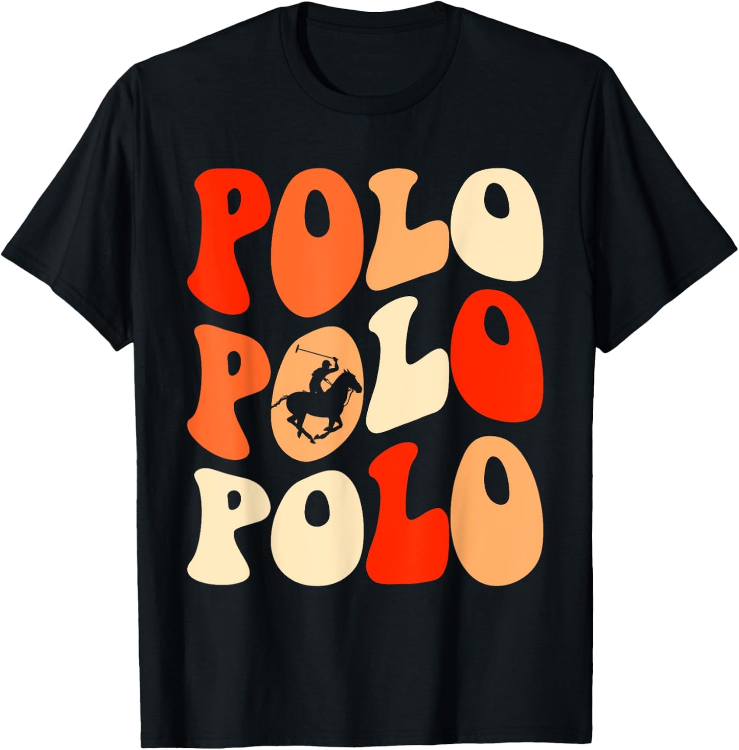 Polo Players Horseback Riding Horse Equestrian Sports T-Shirt - T-Shirt | Black