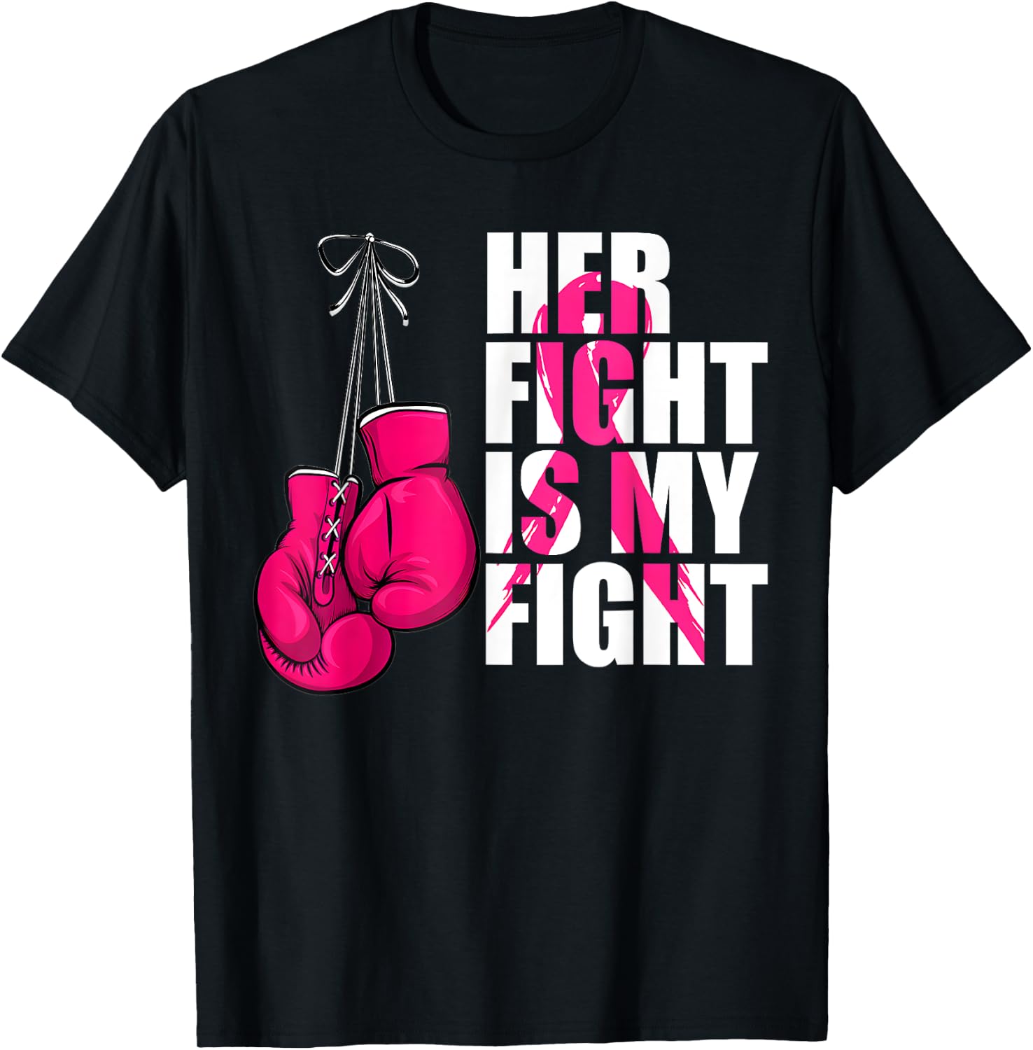 Breast Cancer Awareness Husband Support Squad T-Shirt - T-Shirt | Black