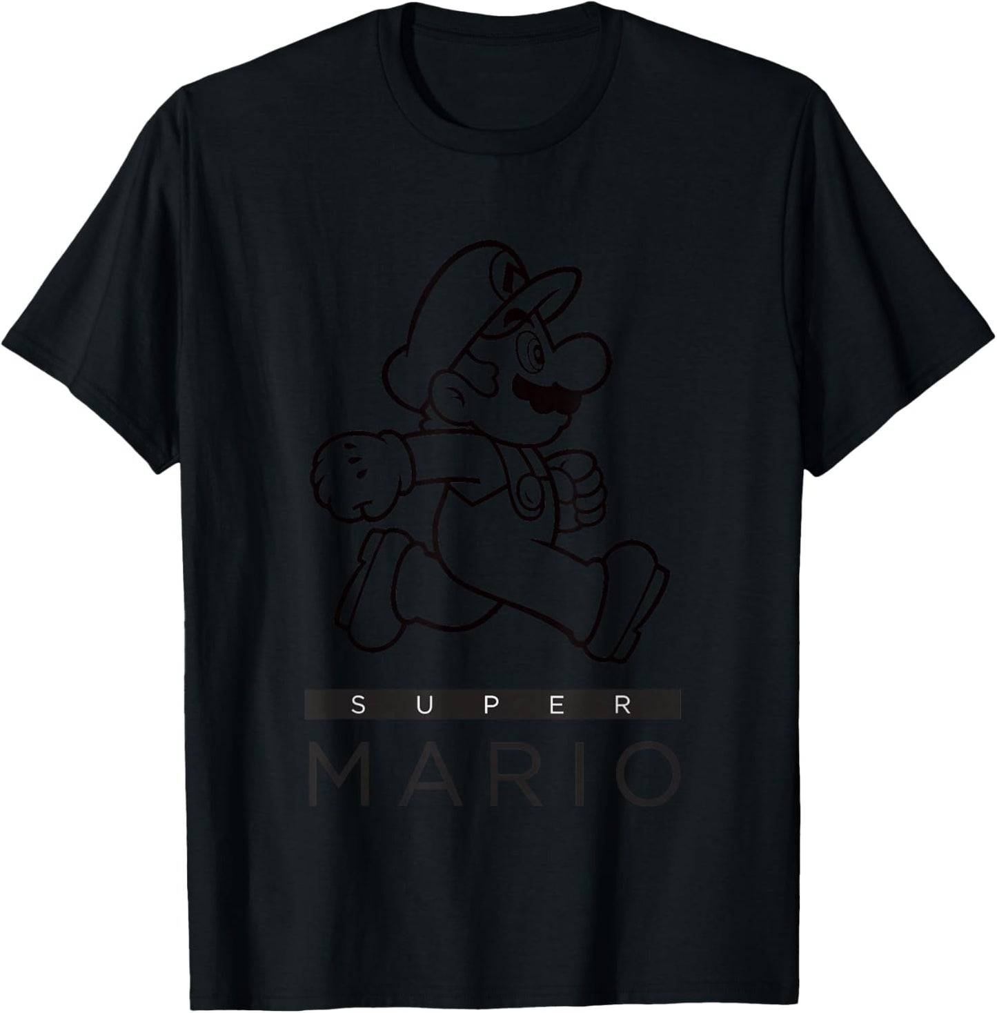 Super Mario Bros Vintage Running Mario Simple Portrait T-Shirt - T-Shirt | Black