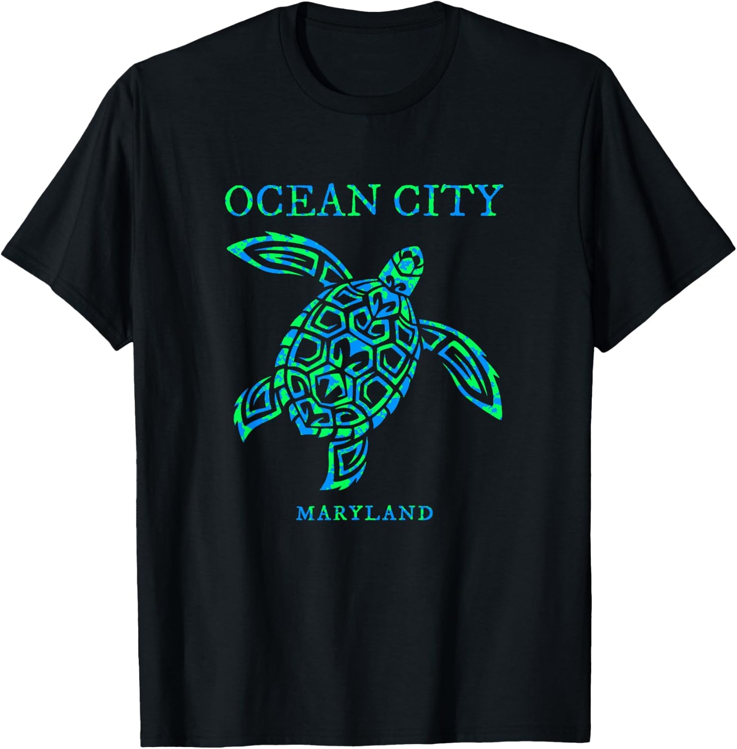 Ocean City Maryland Sea Turtle Souvenir Kids T-Shirt - T-Shirt | Black