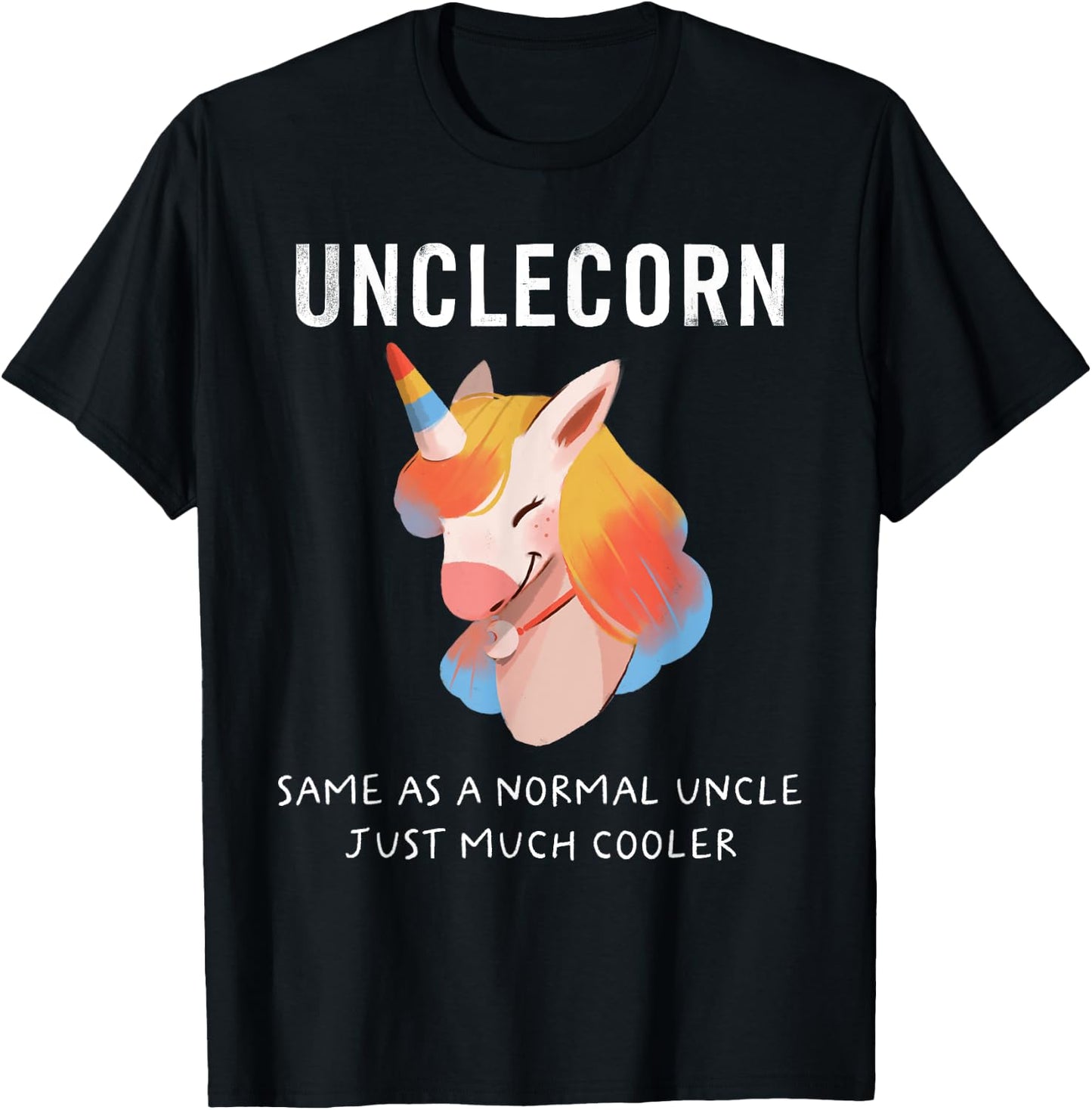 Unclecorn Unicorn Uncle Funny Niece T-Shirt - T-Shirt | Black