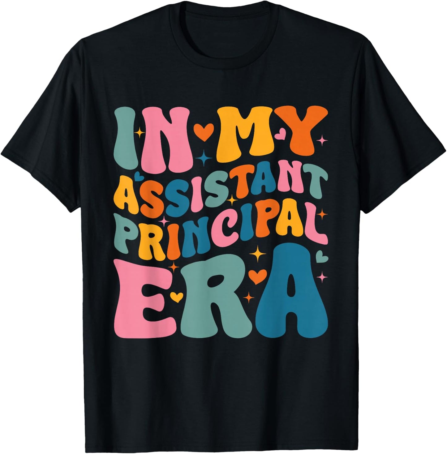 In My Assistant Principal Era Groovy Teacher Back To School T-Shirt - T-Shirt | Black