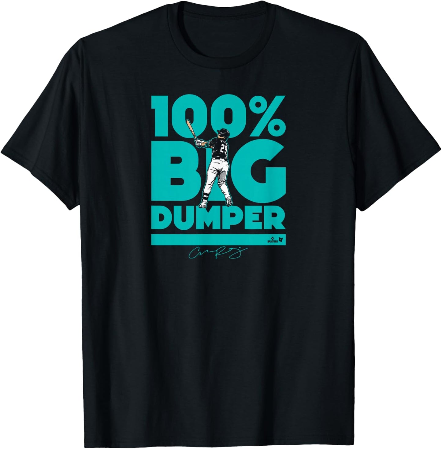 BreakingT Cal Raleigh - 100% Big Dumper - Seattle Baseball , Small, Blue T-Shirt - T-Shirt | Black