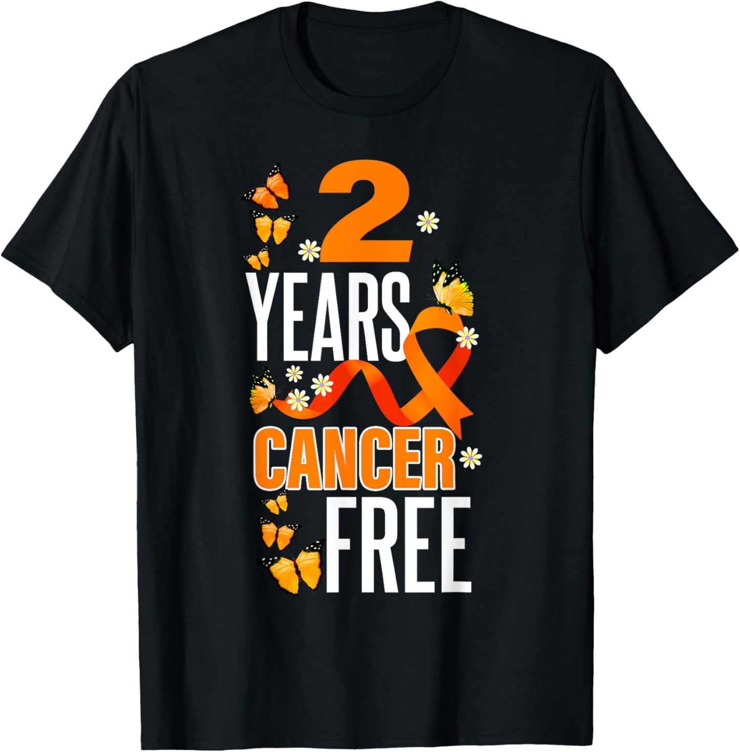 2 Year Cancer Free For Kidney Cancer Awareness T-Shirt - T-Shirt | Black