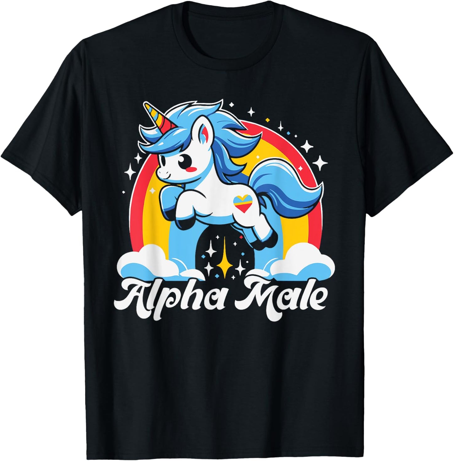 Unicorn Alpha Male Funny Unicorn Lover T-Shirt - T-Shirt | Black