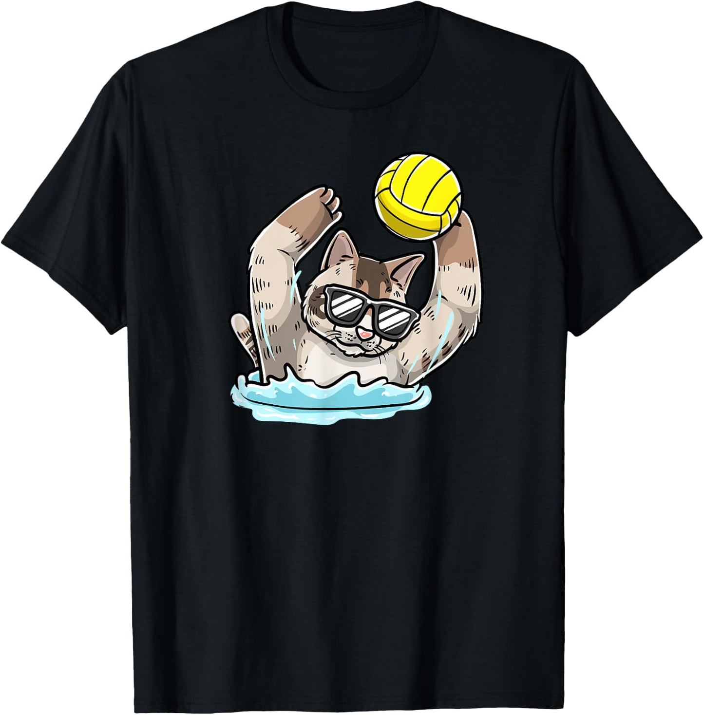 Water Polo Cat T-Shirt - T-Shirt | Black