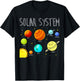 Kids Solar Systems Cute Planets Space Science Teacher School T-Shirt - T-Shirt | Black