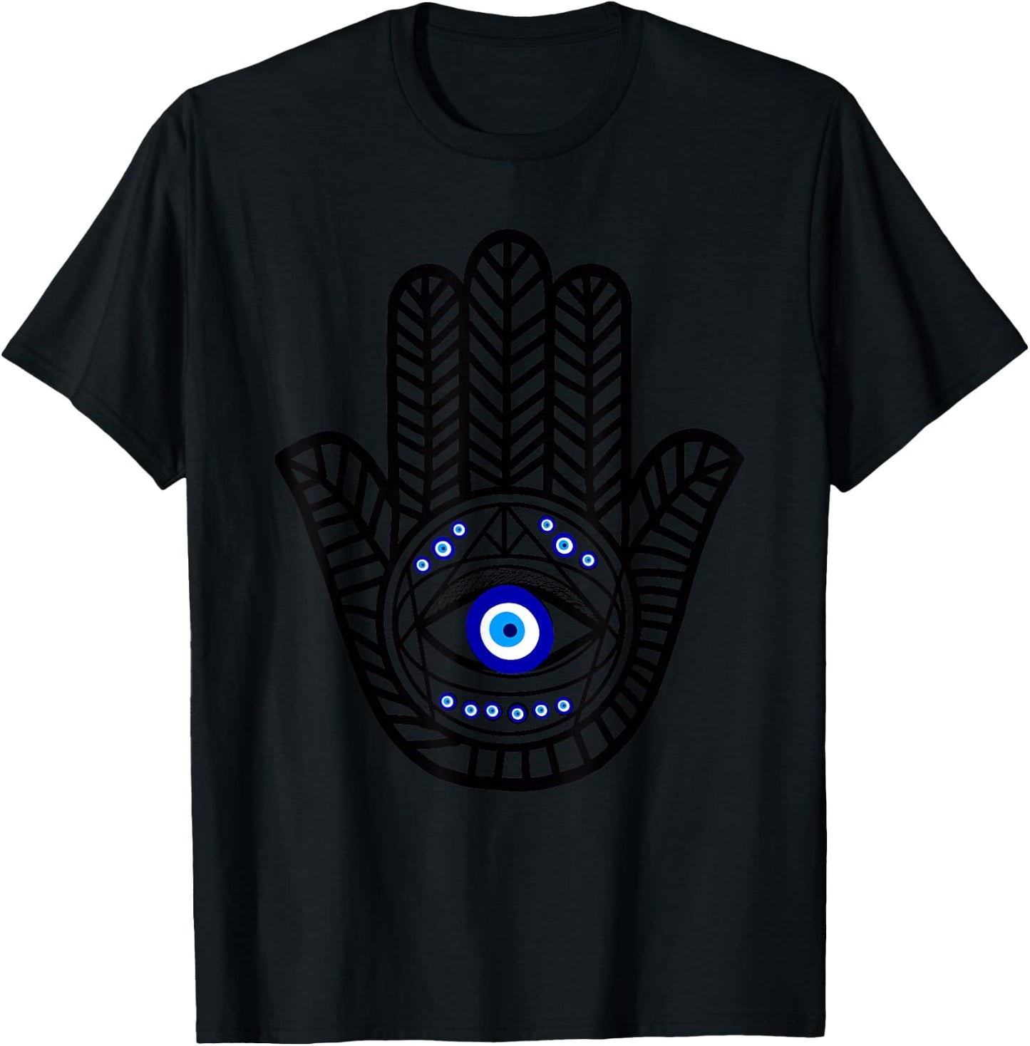 Nazar turkish eye evil eye protection hand of hamsa T-Shirt - T-Shirt | Black