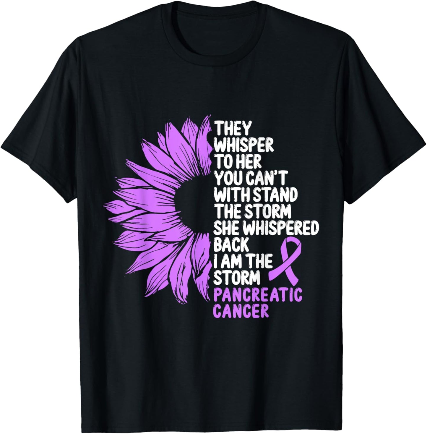 Pancreatic Cancer Awareness Purple Ribbon I am the Storm T-Shirt - T-Shirt | Black