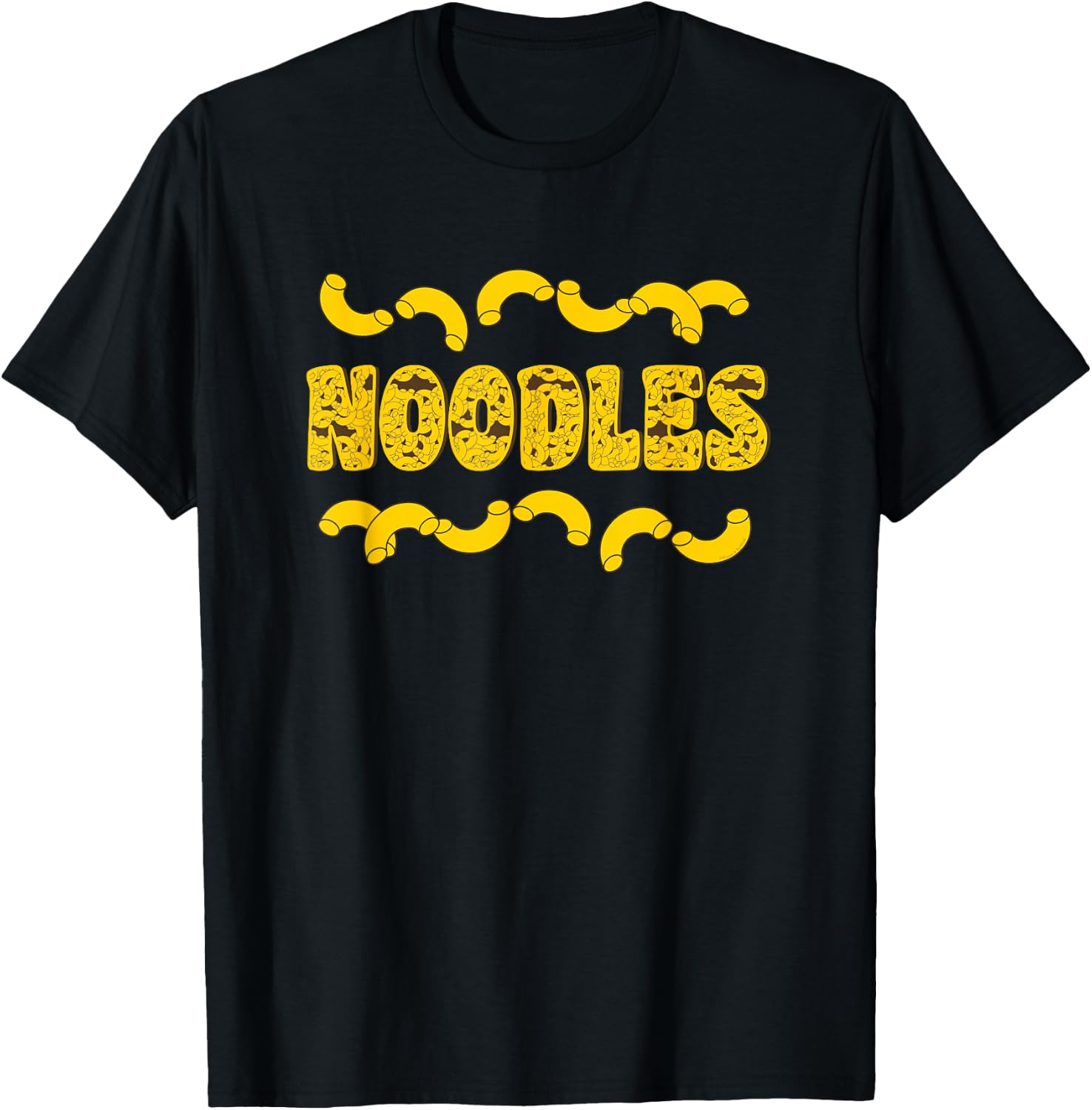Noodles Text T-Shirt - T-Shirt | Black