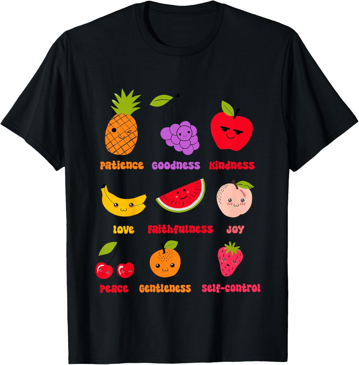 Christian Faith Religious Baby Fruits Fruit Of The Spirit T-Shirt - T-Shirt | Black