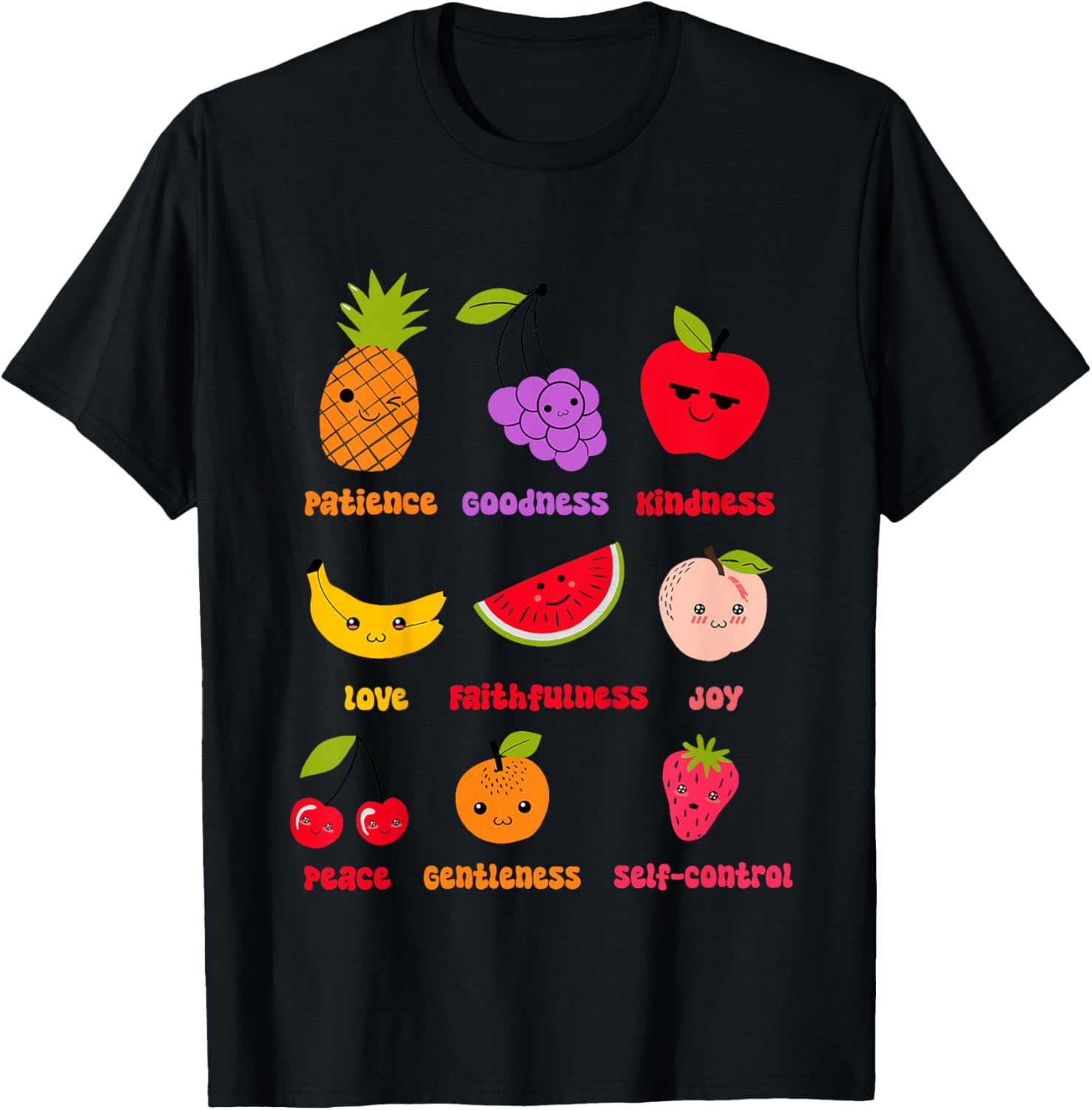 Christian Faith Religious Baby Fruits Fruit Of The Spirit T-Shirt - T-Shirt | Black