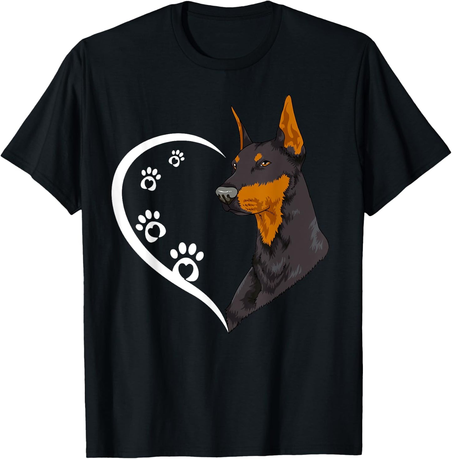 Doberman Pinscher Shirts Girls Kids Heart Cute T-Shirt - T-Shirt | Black