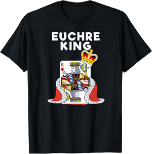 Euchre - Funny Euchre Card Game King Shirt T-Shirt - T-Shirt | Black