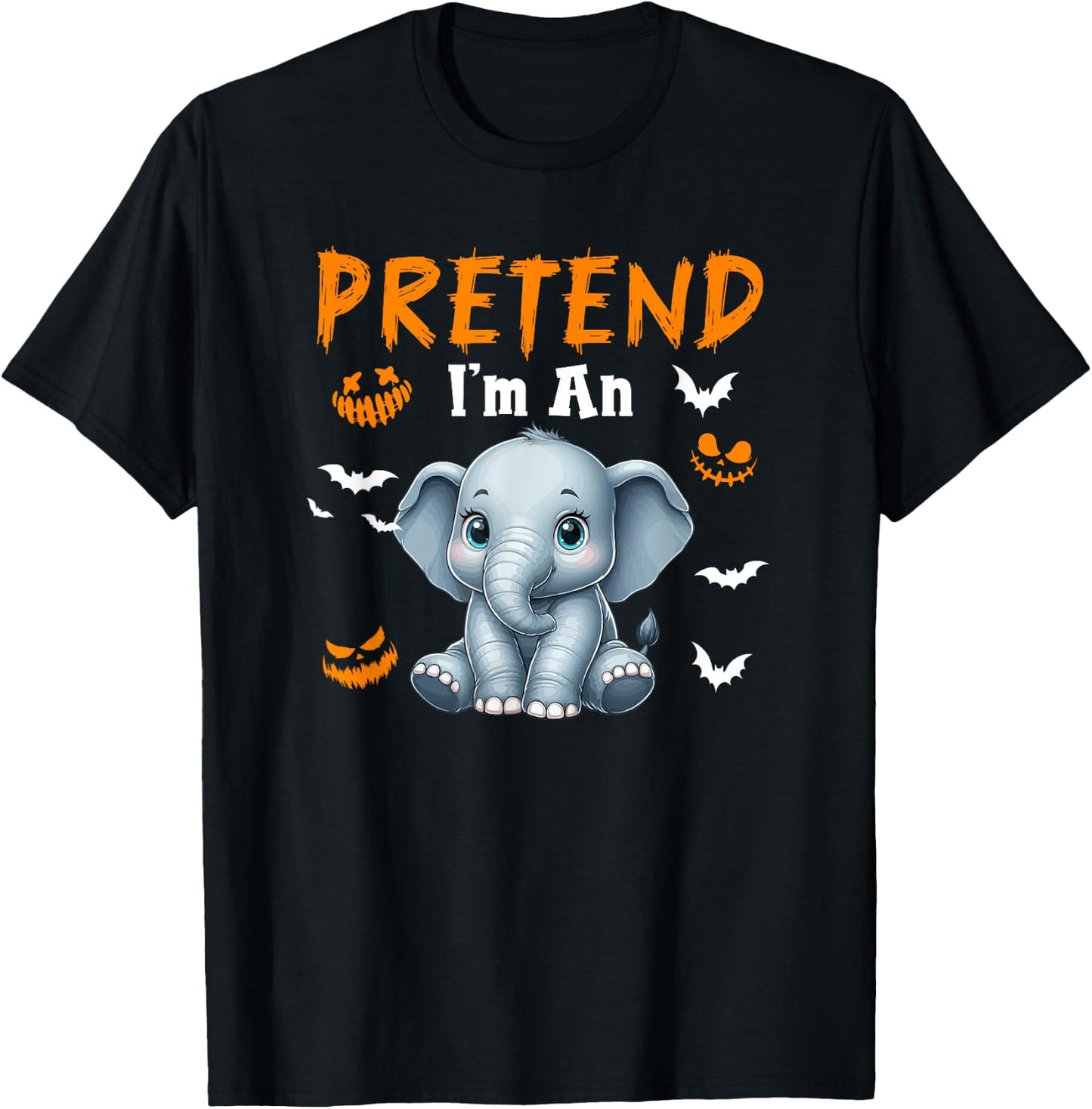 Pretend I'm An Elephant Halloween Costume Animal Lover Kids T-Shirt - T-Shirt | Black