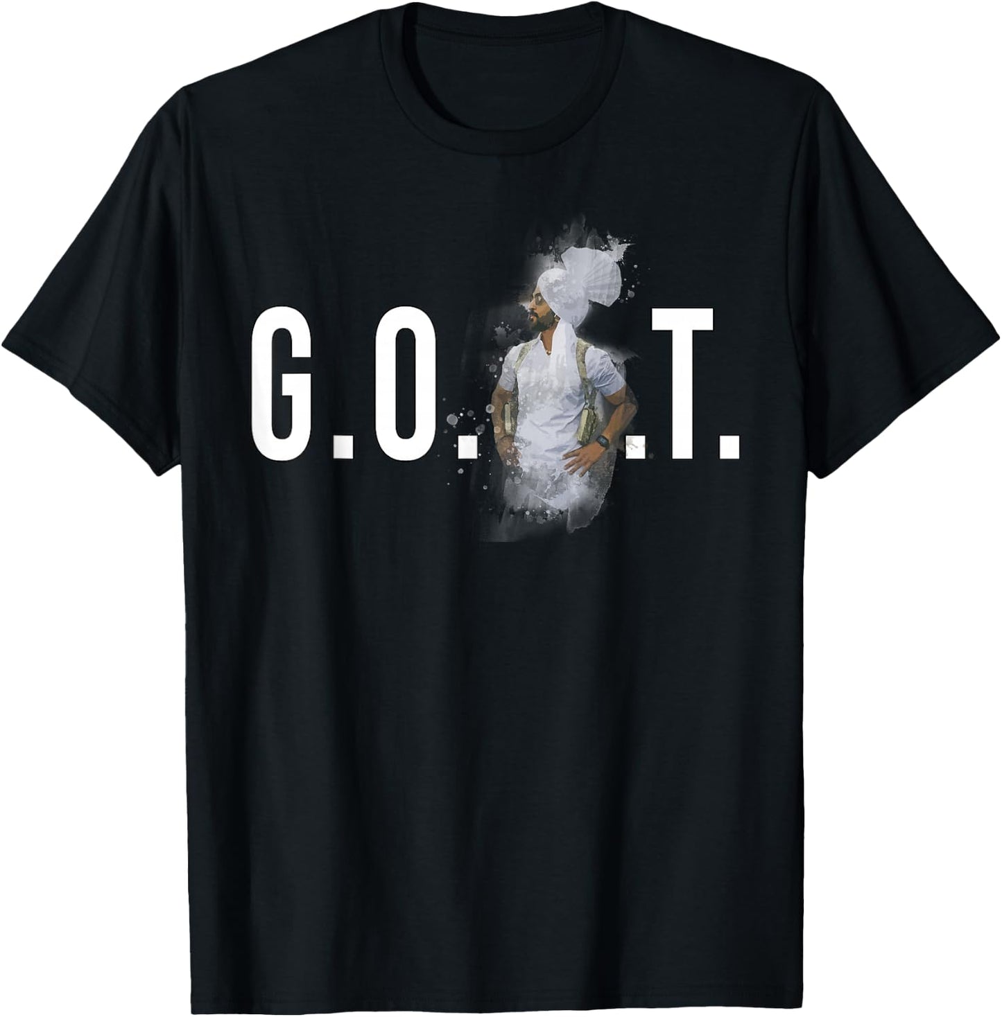 DILJIT DOSANJH | G.O.A.T. | Punjabi Singer | Desi Apparel T-Shirt - T-Shirt | Black