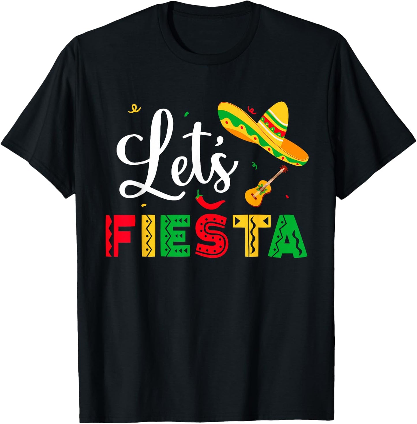 Let's Fiesta Cinco De Mayo Mexican Party Women Kids T-Shirt - T-Shirt | Black
