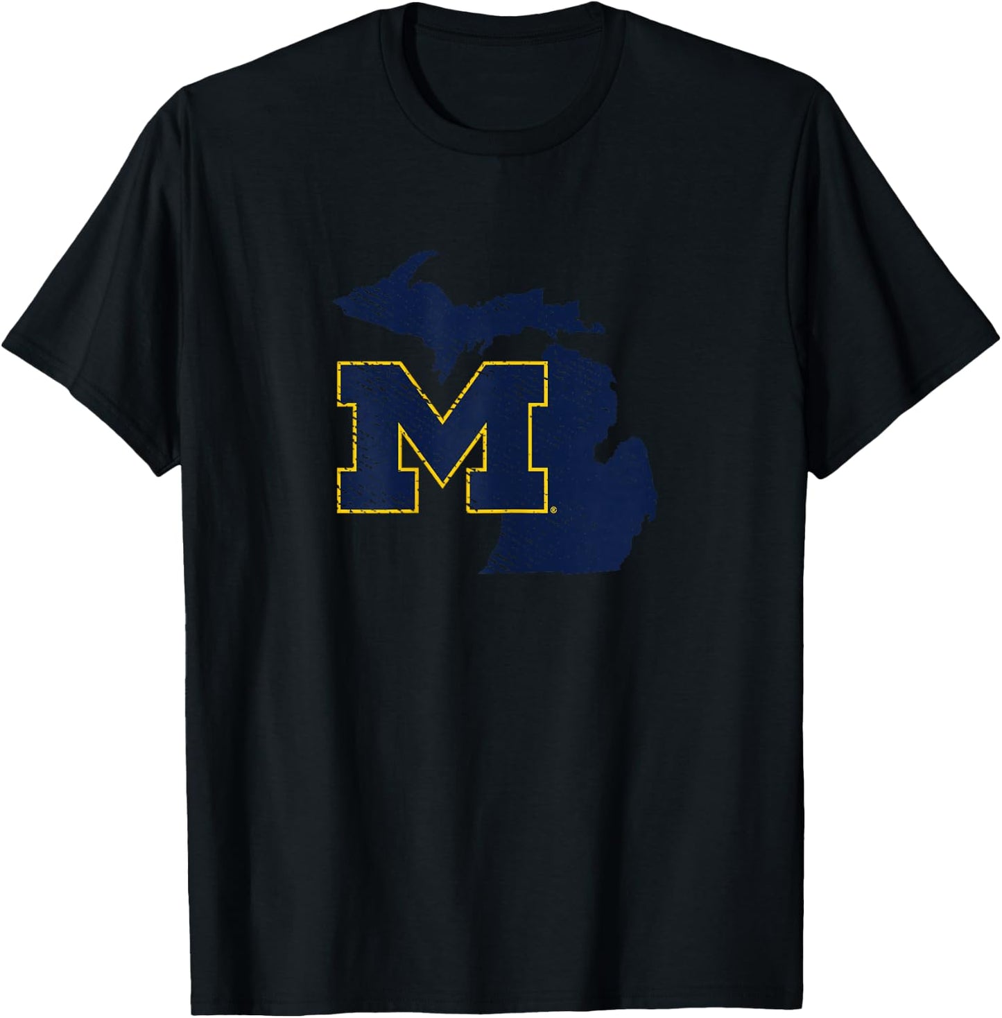 University of Michigan Wolverines U of M State Shape T-Shirt - T-Shirt | Black