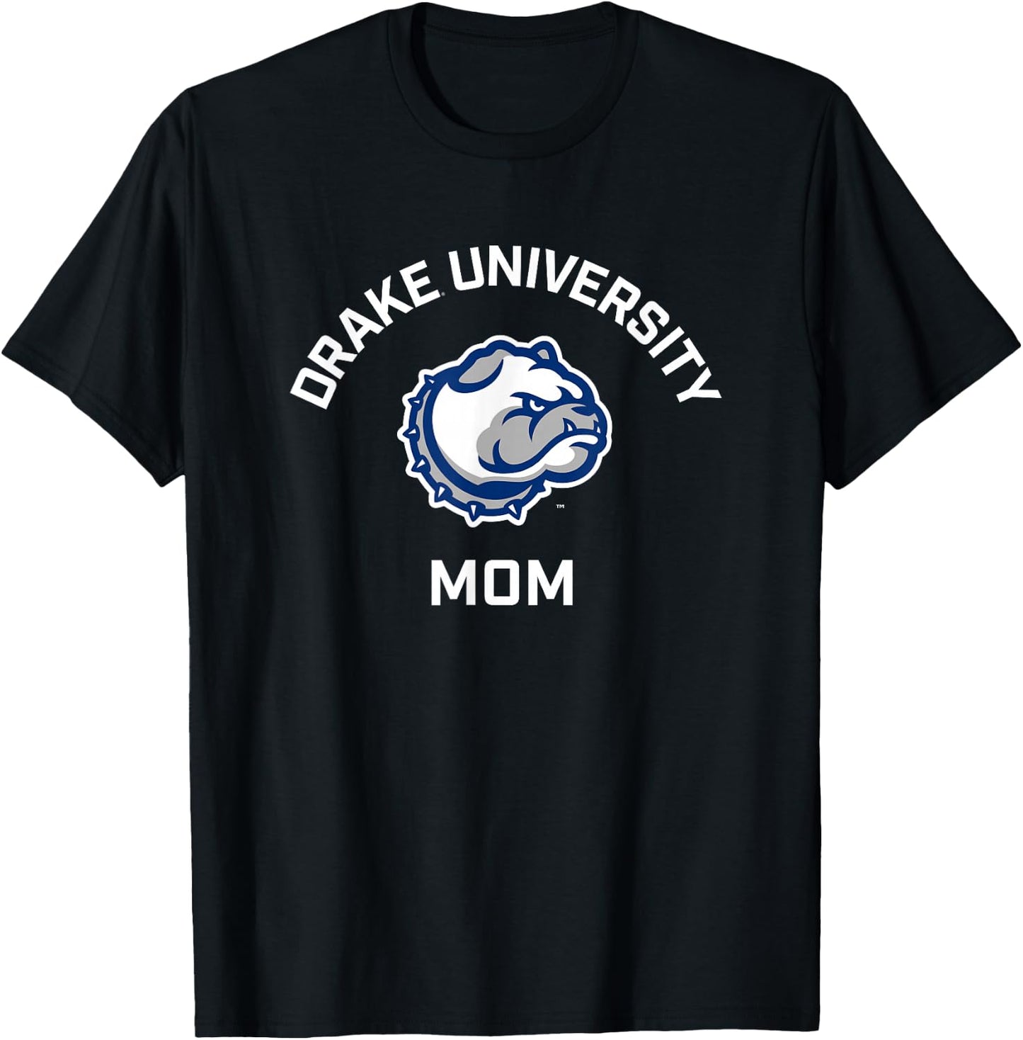 Drake University Bulldogs Arched Mom T-Shirt - T-Shirt | Black