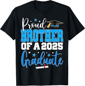 Senior 2025 Proud Brother Of A Class Of 2025 Graduate T-Shirt - T-Shirt | Black