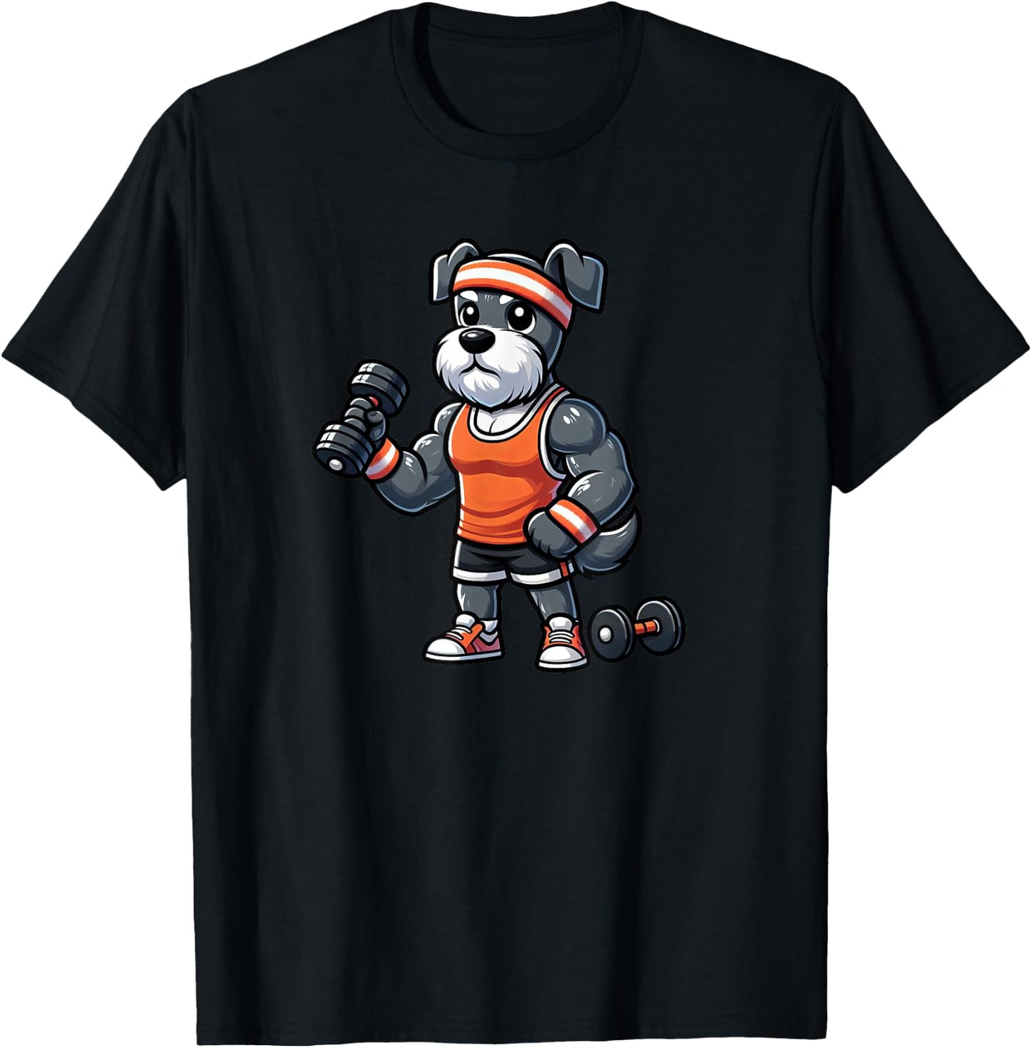Schnauzer Workout Dog Funny Weightlifting T-Shirt - T-Shirt | Black
