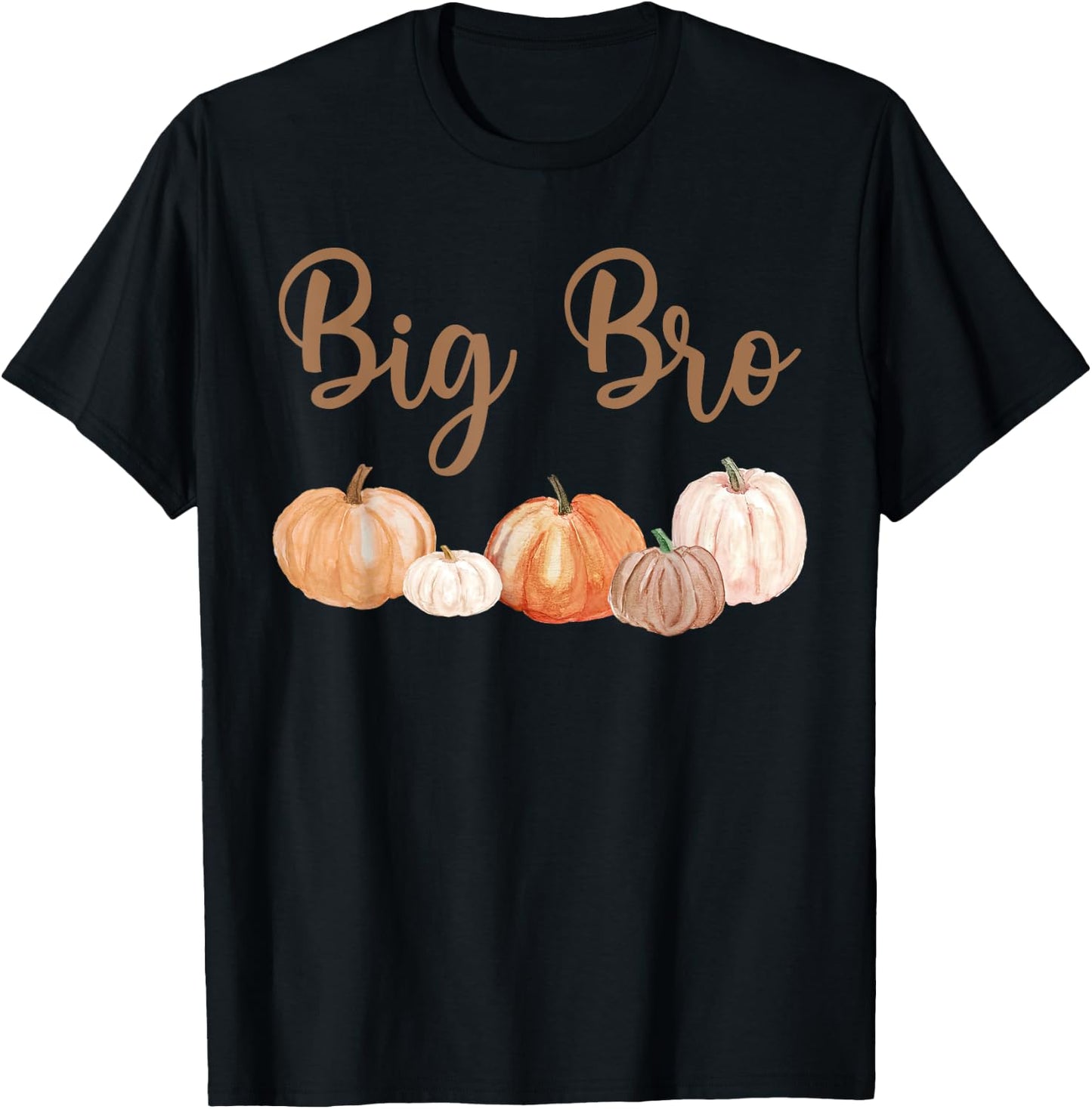 Big Brother of Little Pumpkin First Birthday Autumn Pumpkin T-Shirt - T-Shirt | Black
