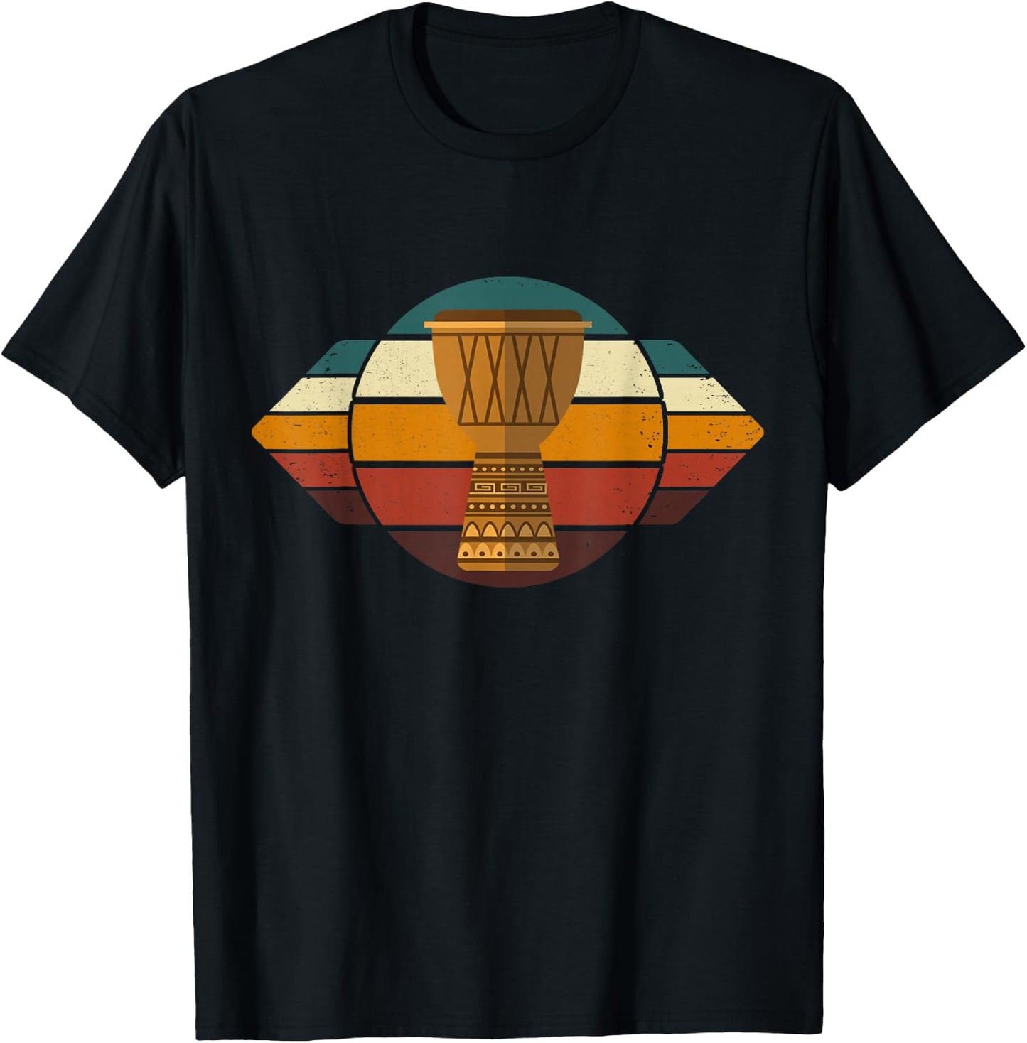 Djembe Vintage Djembe Player Drummer Retro African Drum T-Shirt - T-Shirt | Black