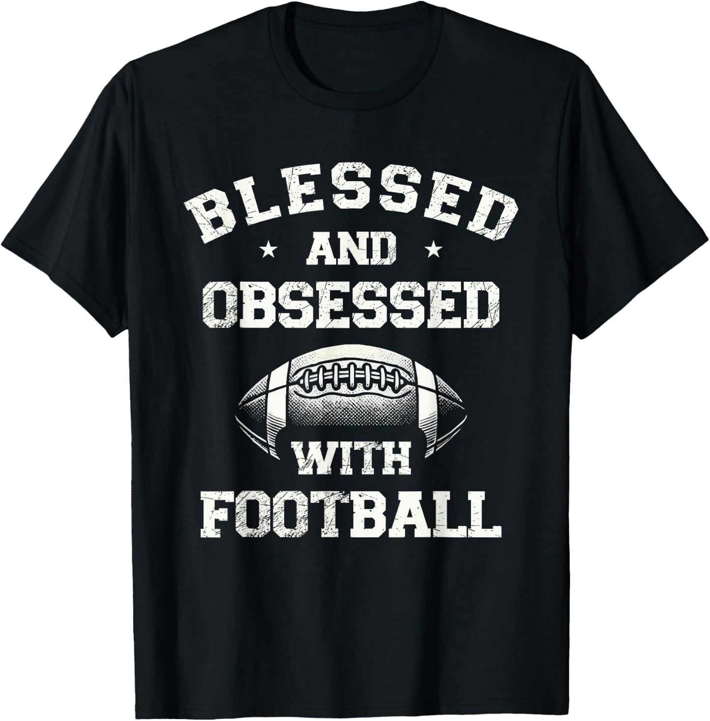 Blessed And Obsessed With Football T-Shirt - T-Shirt | Black