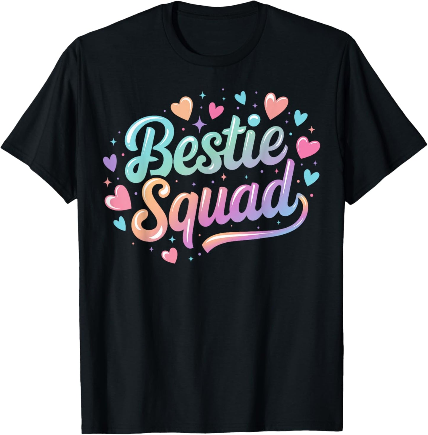 Funny Tie Dye Best Friend Matching Bestie Squad BFF Cute T-Shirt - T-Shirt | Black