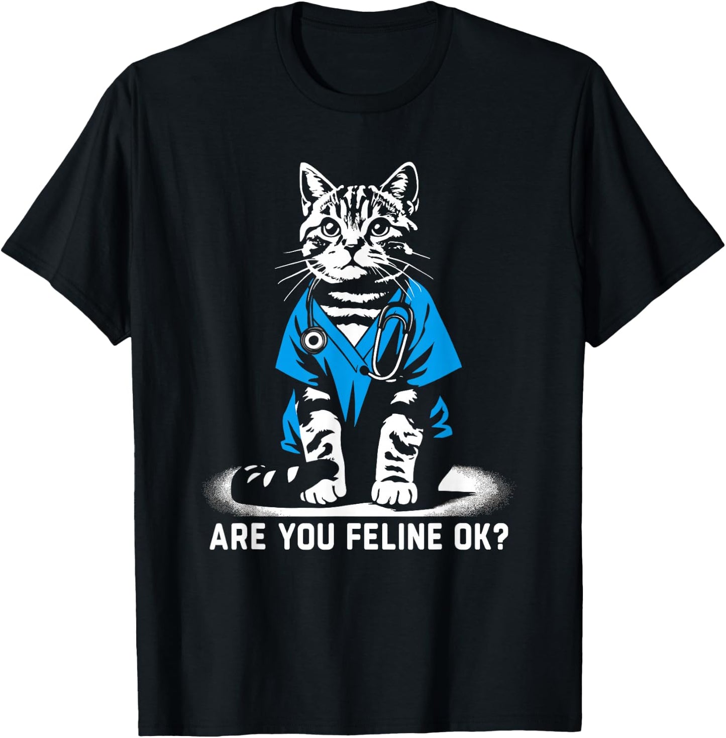 Retro Cat Nurse Gifts Nurse Week Gifts Men Women Funny Nurse T-Shirt - T-Shirt | Black