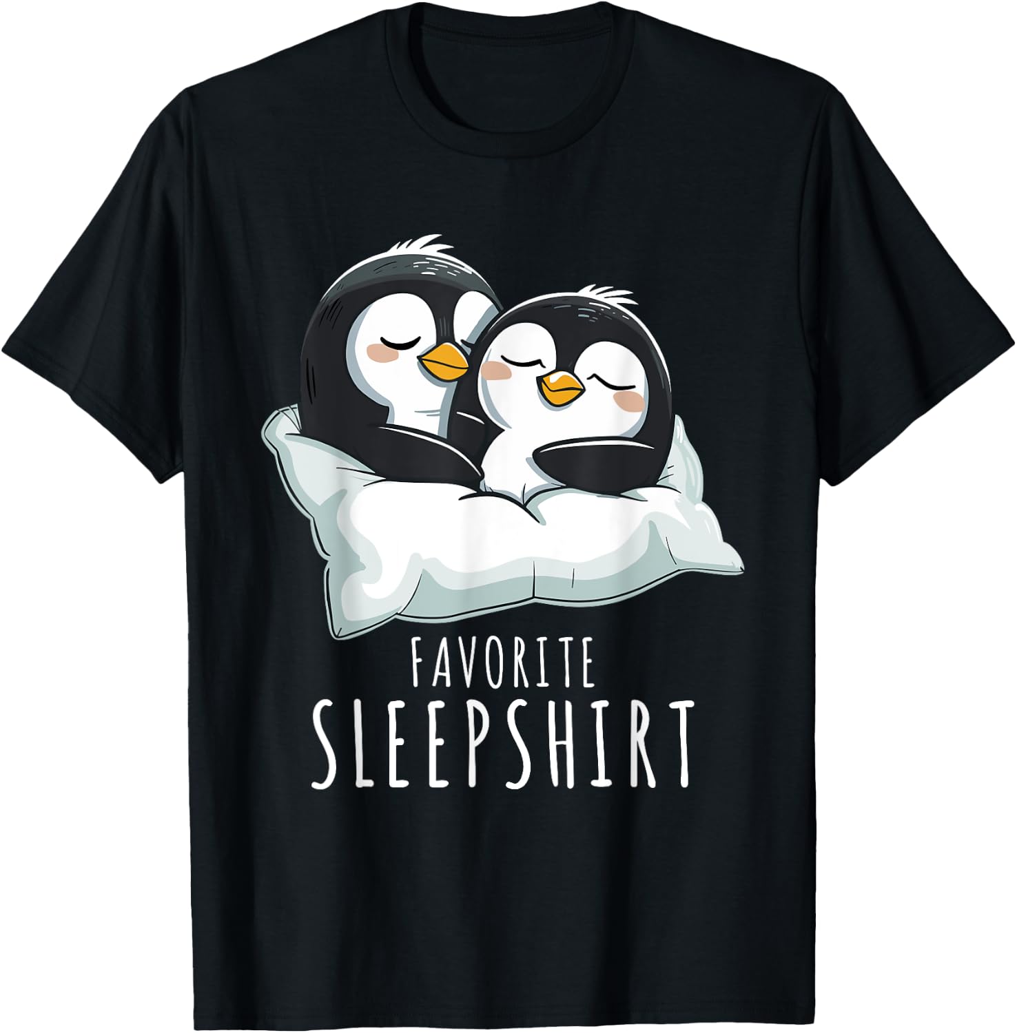 Couples Penguin Pajama Favourite Sleepshirt Penguins , Small, Black T-Shirt - T-Shirt | Black