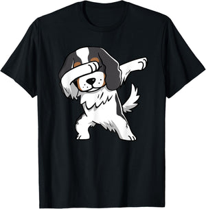 Tricolor Cavalier King Charles Spaniel Dog Dabbing T-Shirt - T-Shirt | Black