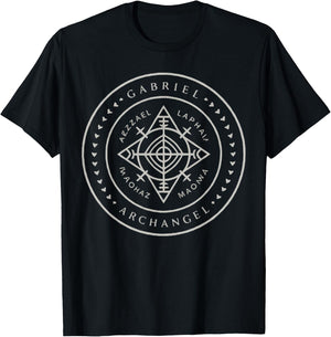 Archangel Gabriel Catholic Christianity Guardian Angel T-Shirt - T-Shirt | Black