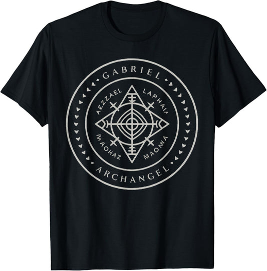 Archangel Gabriel Catholic Christianity Guardian Angel T-Shirt - T-Shirt | Black