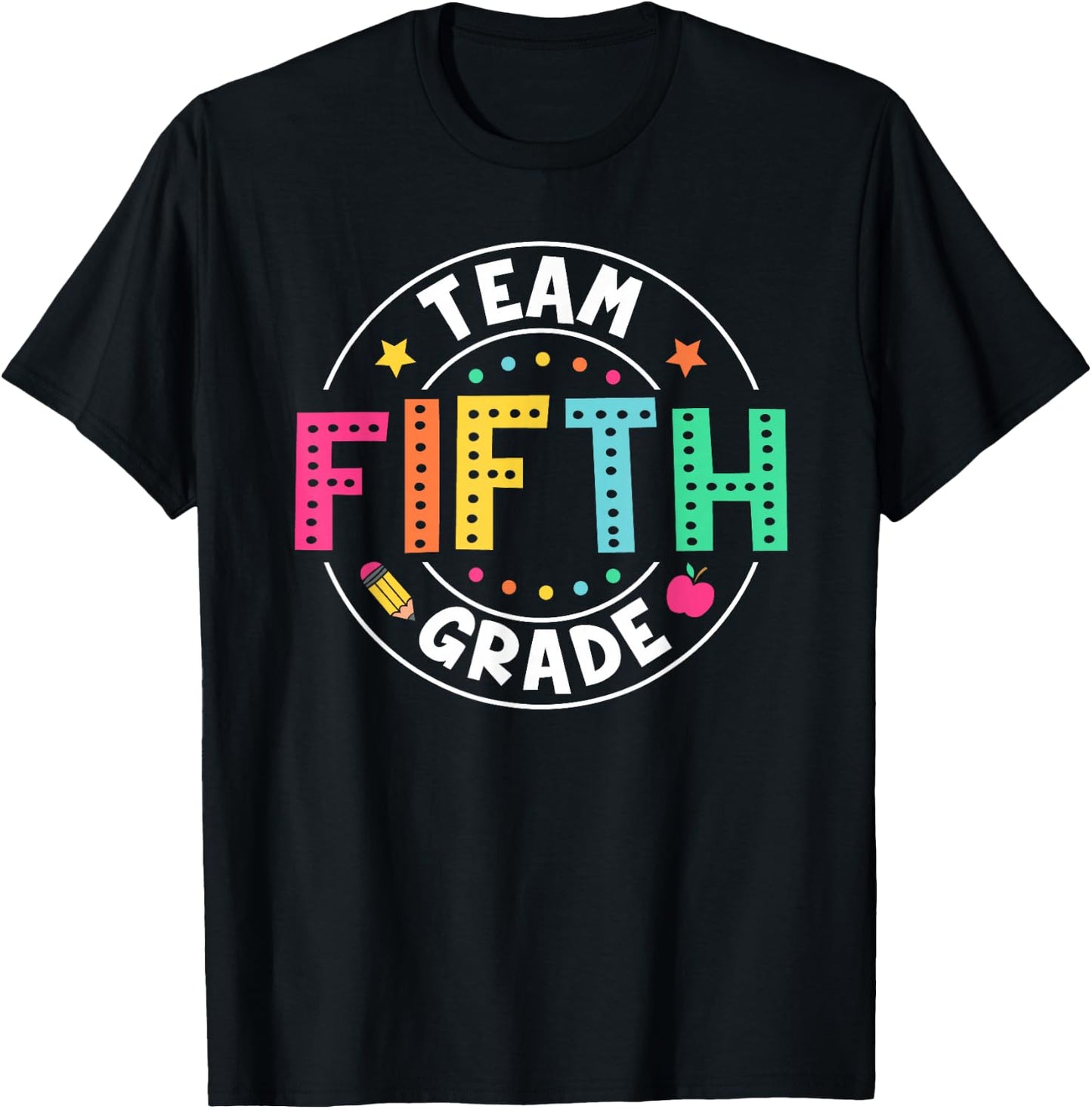 Team Fifth Grade Teacher Kids Back To School 5th Grade Squad T-Shirt - T-Shirt | Black