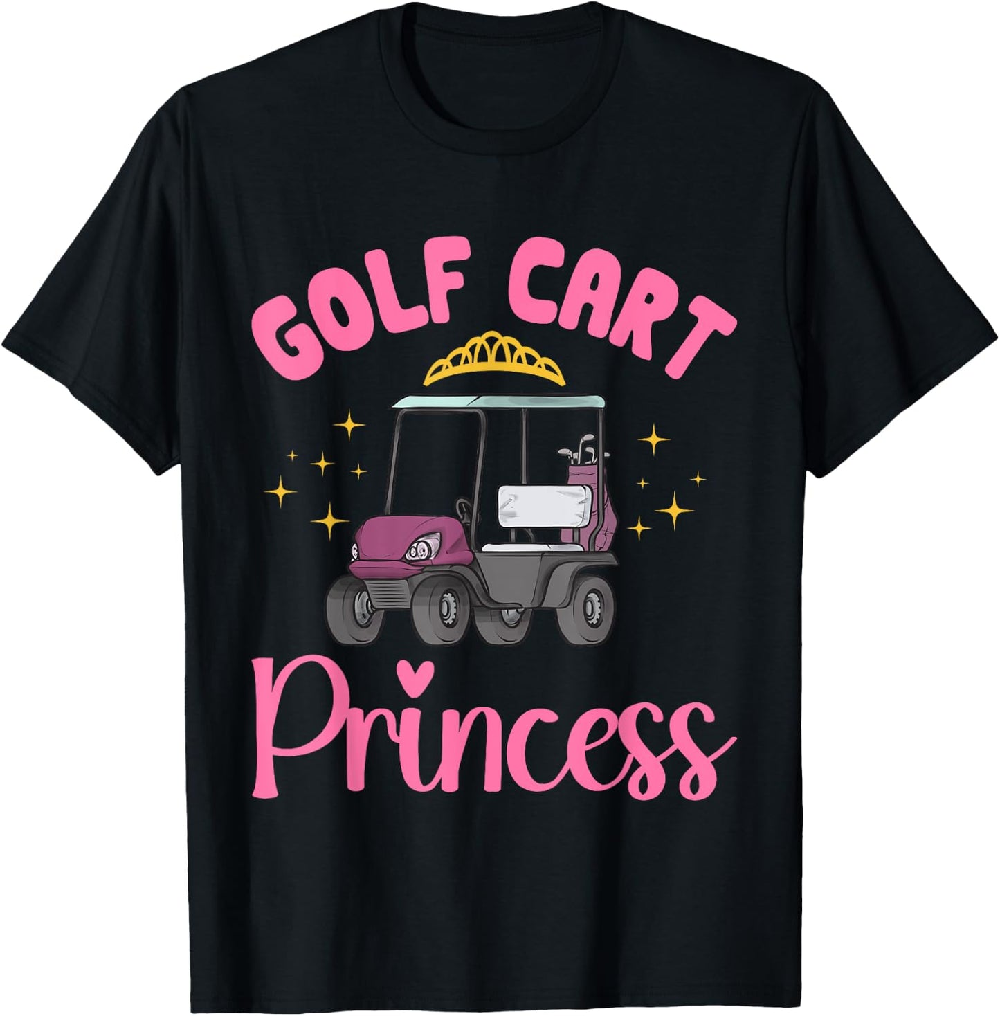 Golf Cart Princess Golfing Golfer Golf Cart T-Shirt - T-Shirt | Black