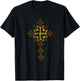 Ethiopian Cross shirt Traditional Ethiopian cross art T-Shirt - T-Shirt | Black