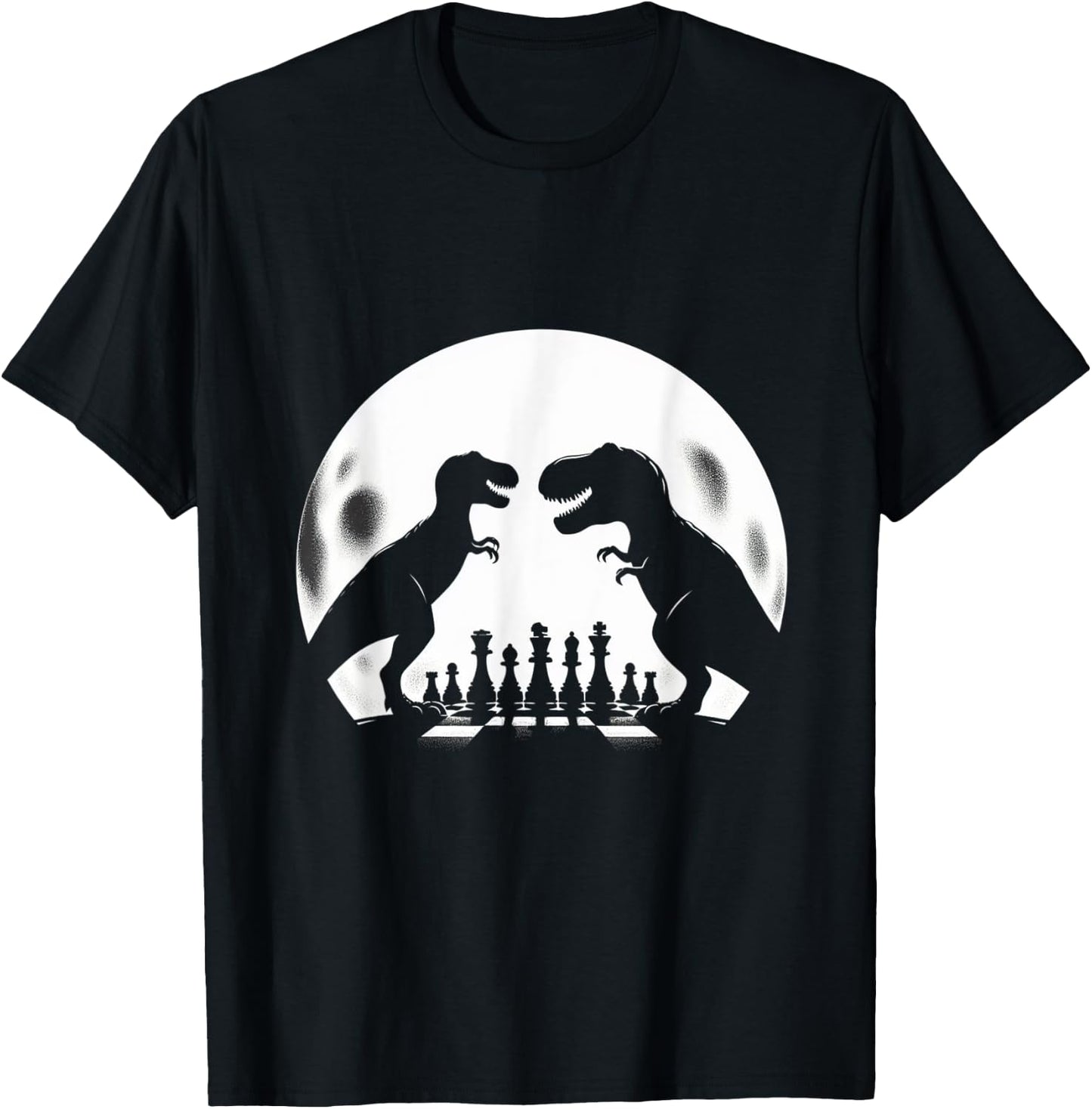 Funny Dinosaur T-Rex Chess Player Board Game - Chess T-Shirt - T-Shirt | Black