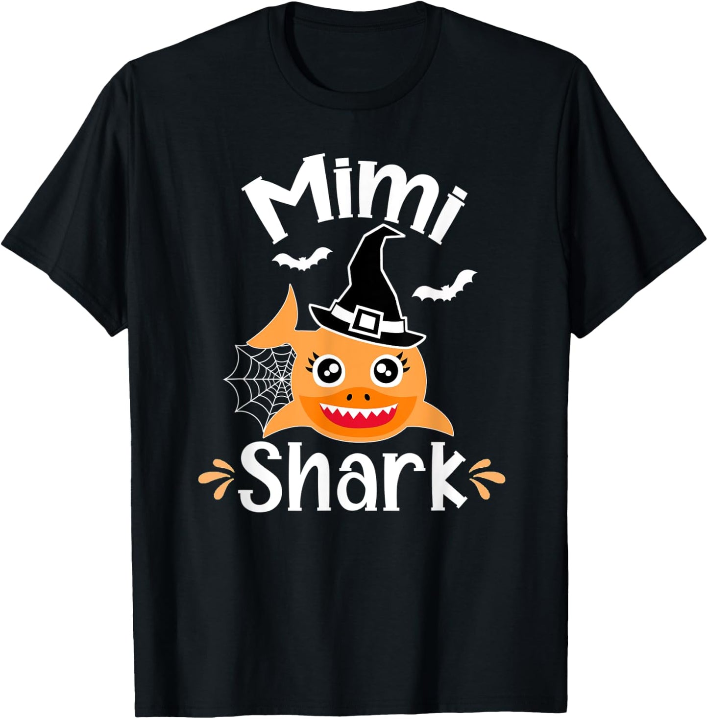 Mimi Shark Funny Halloween Mimi Grandma T-Shirt - T-Shirt | Black