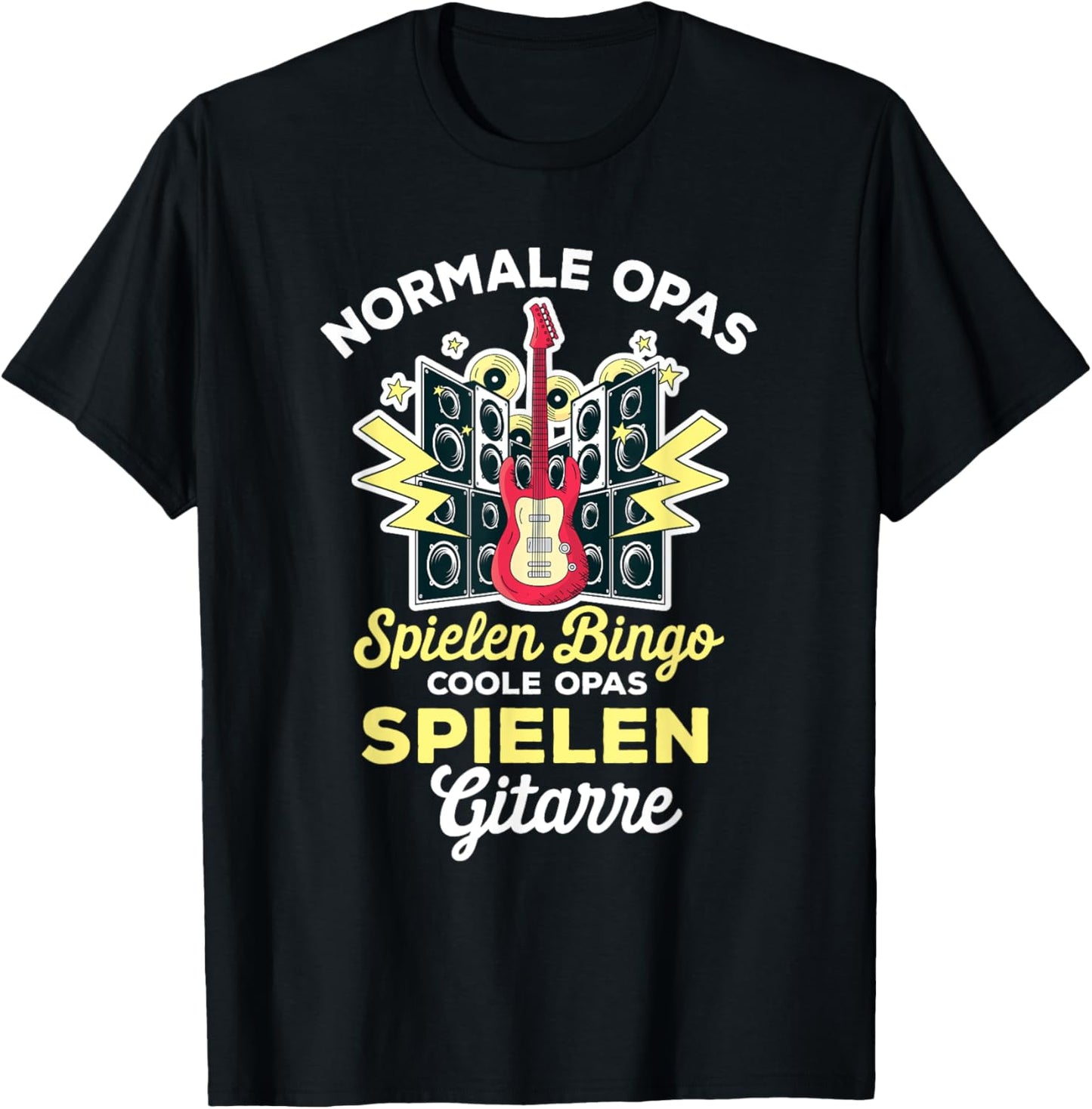 Normal Grandpas Playing Bingo Cool Grandpa Playing Guitar T-Shirt - T-Shirt | Black