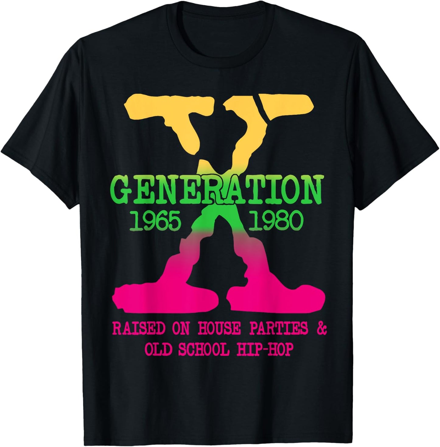 GEN-X Generation Raised on House Parties Old School Hip Hop T-Shirt - T-Shirt | Black