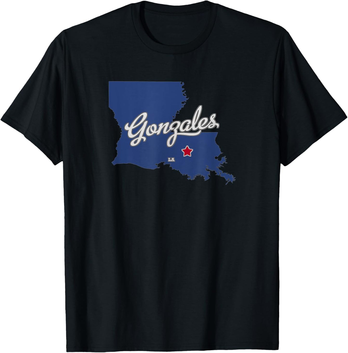 Gonzales Louisiana LA Map T-Shirt - T-Shirt | Black