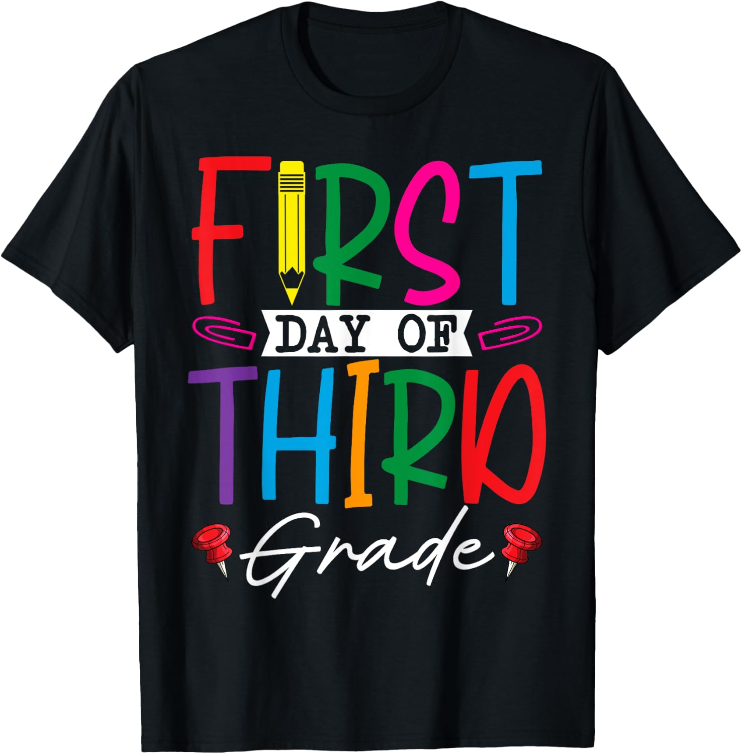 Retro First Day Of Third Grade Team Students Back To School T-Shirt - T-Shirt | Black