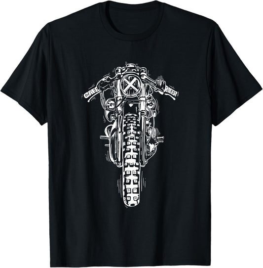 Vintage Motorcycle - Cafe Racer - Scrambler - Retro Bike T-Shirt - T-Shirt | Black