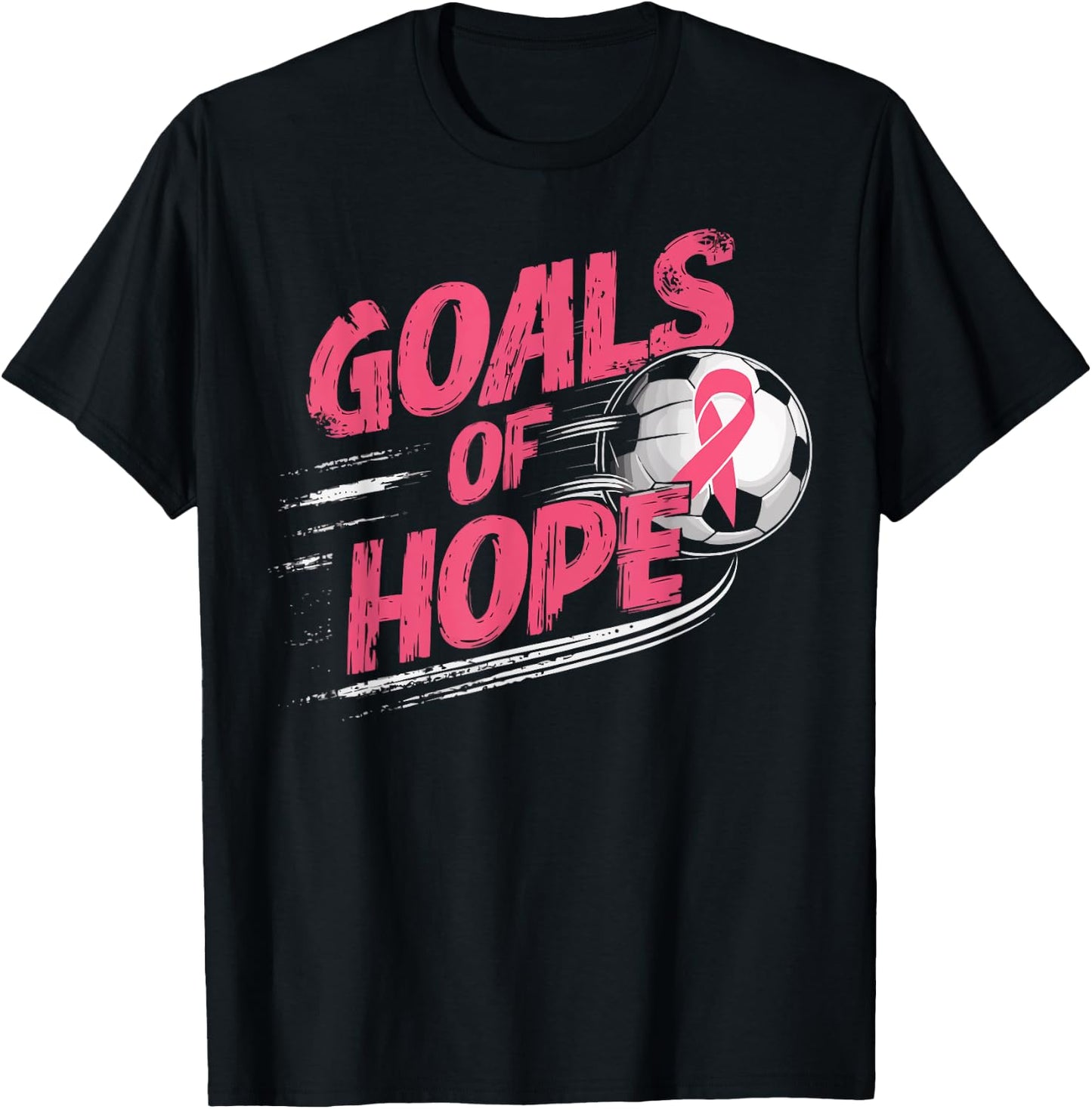 Soccer Breast Cancer Awareness Month Pink Ribbon T-Shirt - T-Shirt | Black