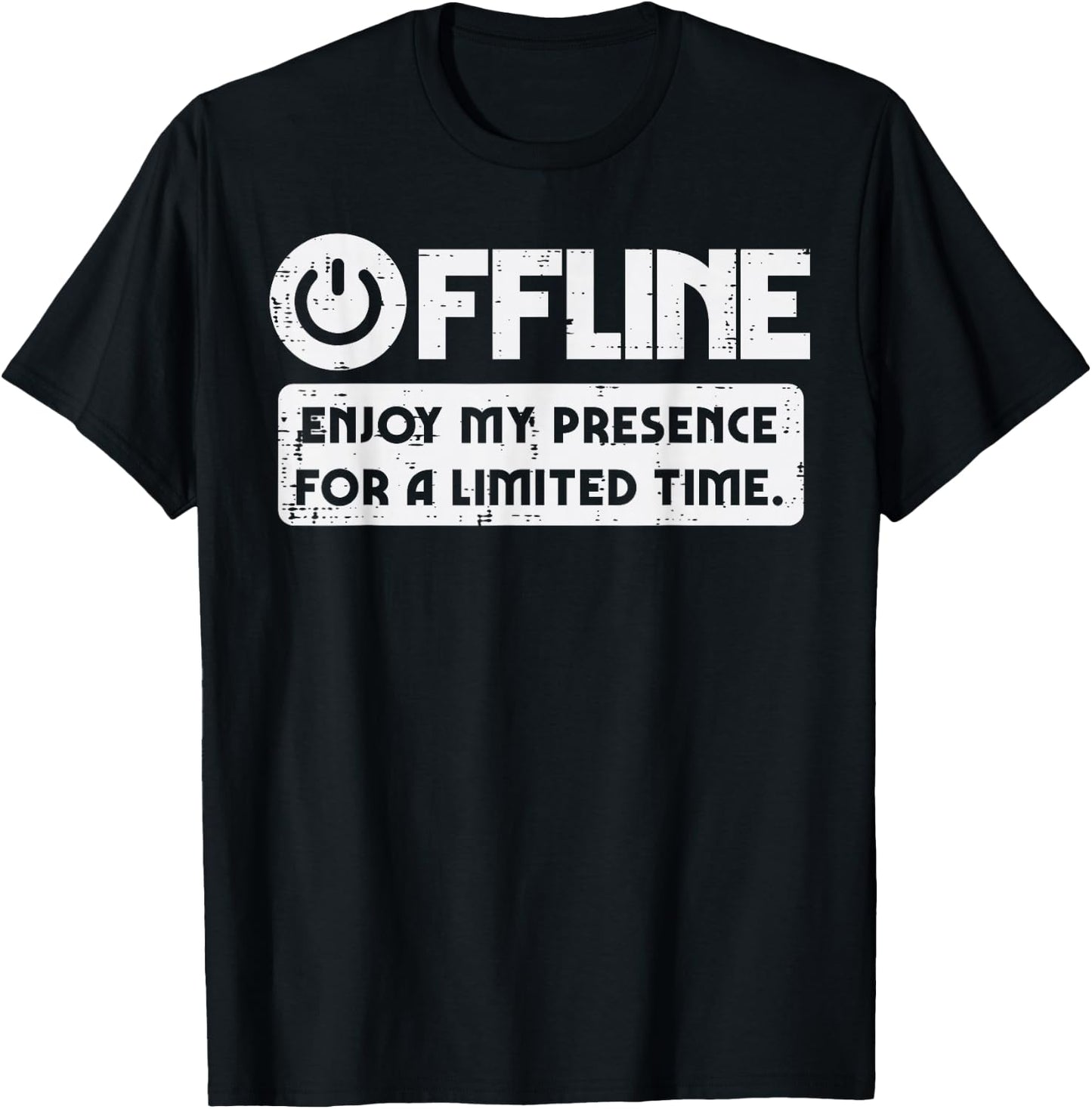 Gamer Offline Enjoy My Presence Time Men Boys Kids T-Shirt - T-Shirt | Black
