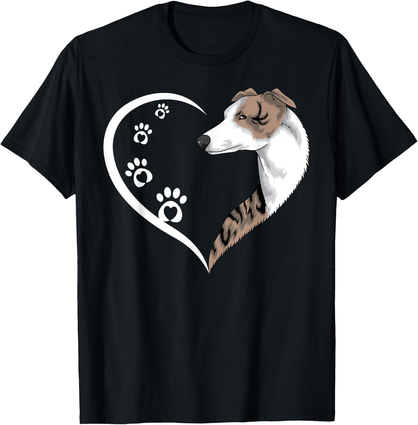 Whippet Shirts Girls Kids Heart Cute Whippet T-Shirt - T-Shirt | Black