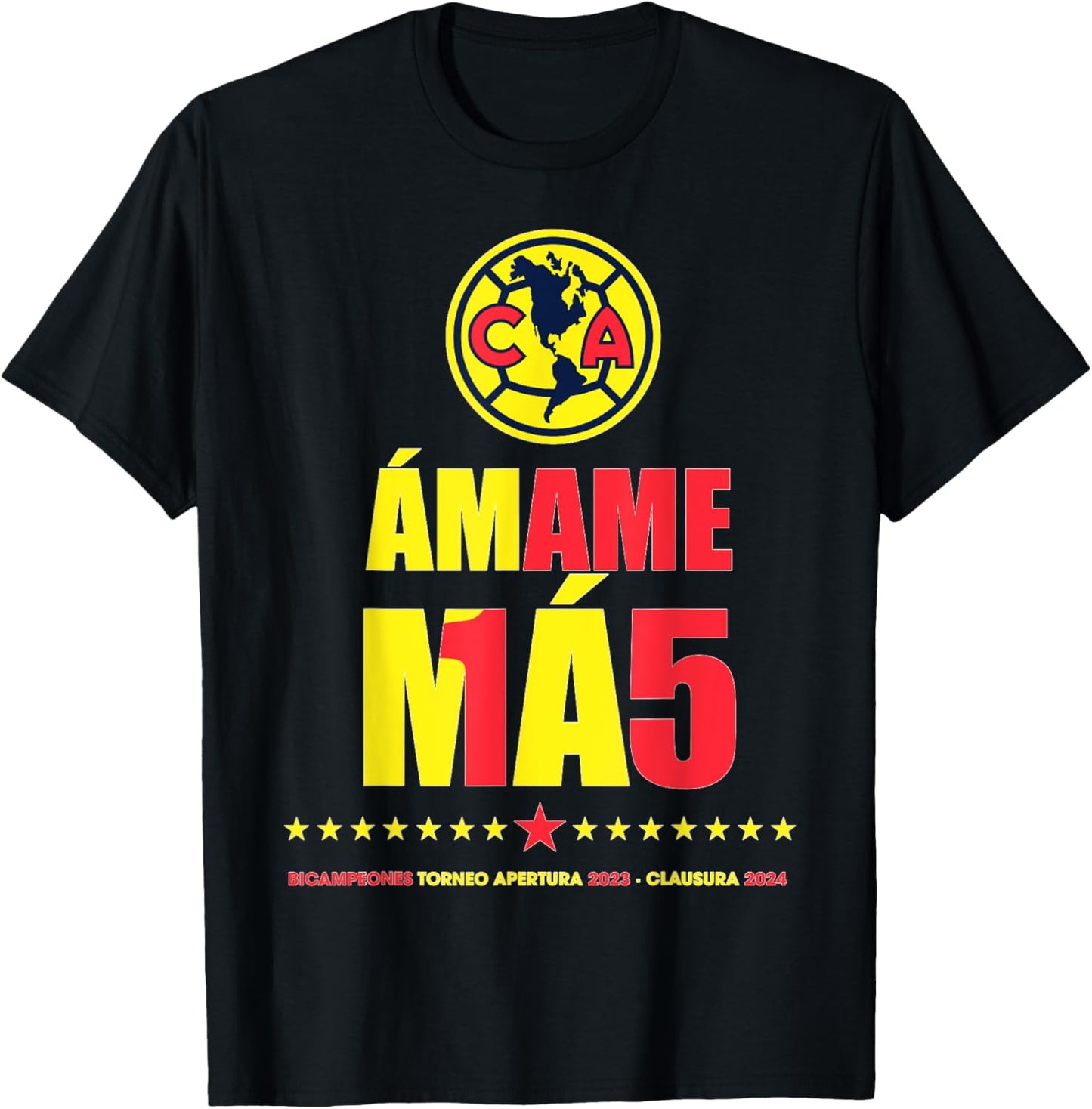 Club America Bicampeon Torneo Apertura 2023 - Clausura 2024 T-Shirt - T-Shirt | Black