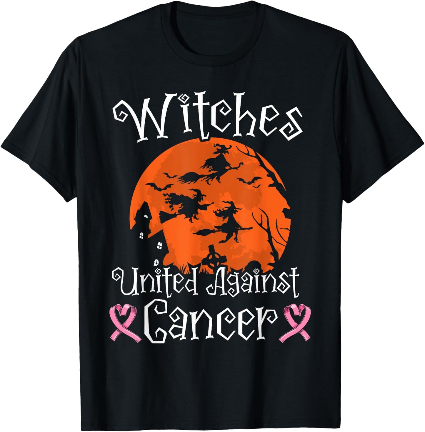 Witches United Against Cancer Breast Cancer Halloween T-Shirt - T-Shirt | Black